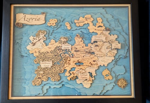 Customer photo review of CUSTOM FANTASY 3D WORLD MAP