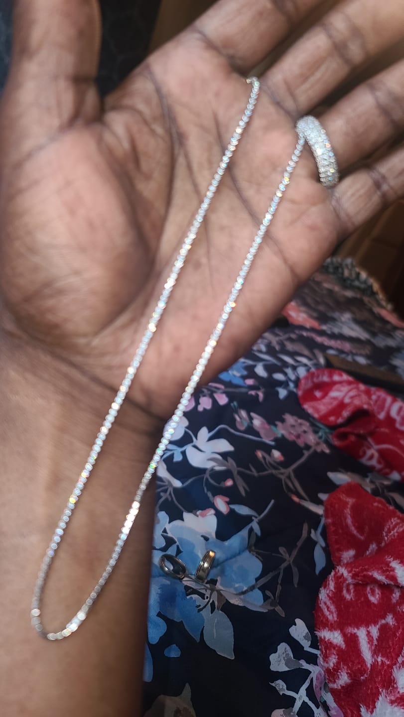 Customer photo review of Moissanite Micro Tennis Chain - 925 Silver - D Colour - VVS1