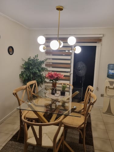 Customer photo review of Lampara Techo Modelo Napoles Color Dorada 6 soquetes