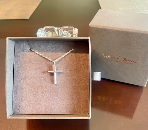 Customer photo review of Silver High Polished Cross Charm