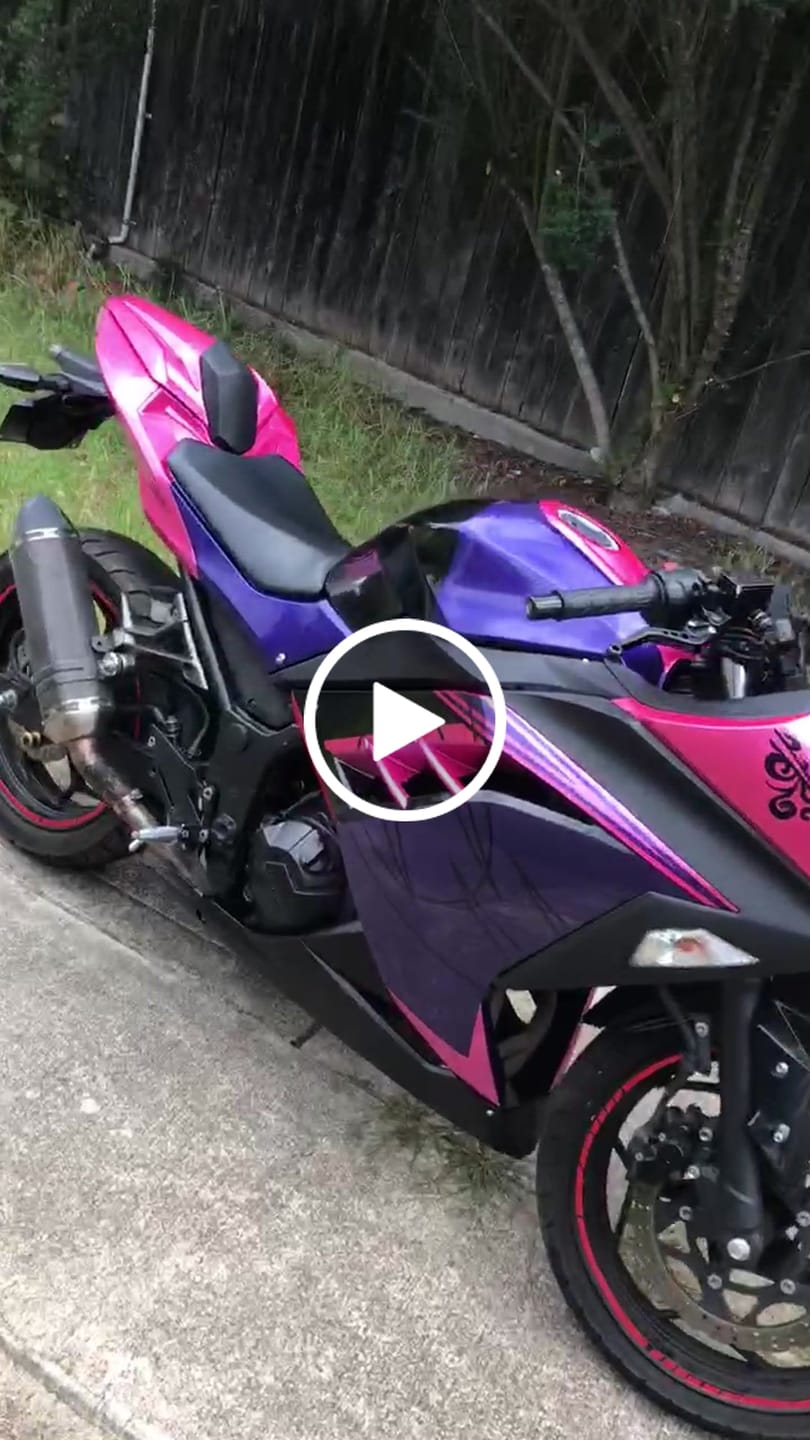 Customer video review of Ninja 300R 2013 - 2017 Purple and Pink Fairing