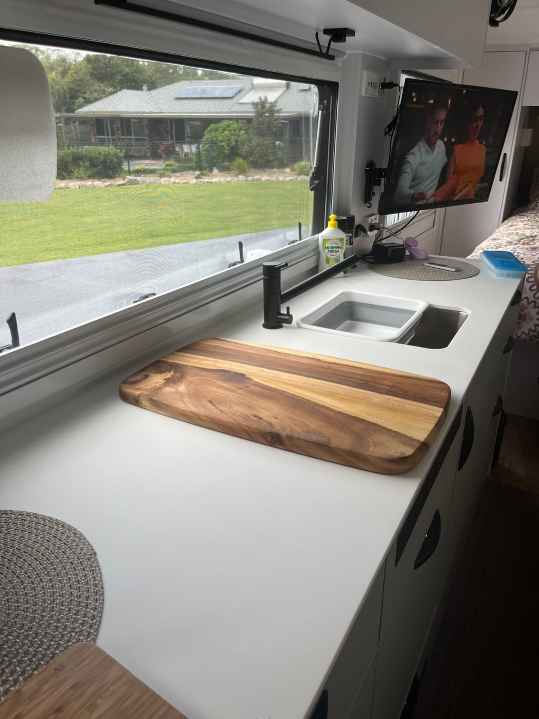 Customer photo review of Rectangle Acacia Wood Tray 58cm
