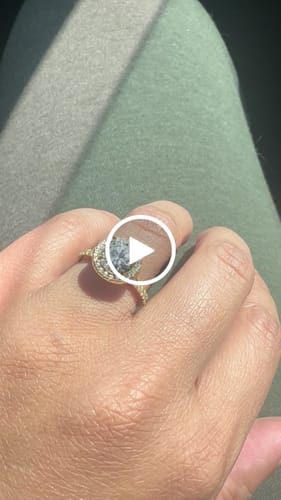 Customer video review of Louily Halo Round Cut Engagement Ring In Sterling Silver