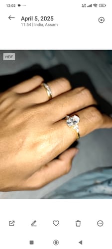 Customer photo review of Oval Diamond Solitaire Ring