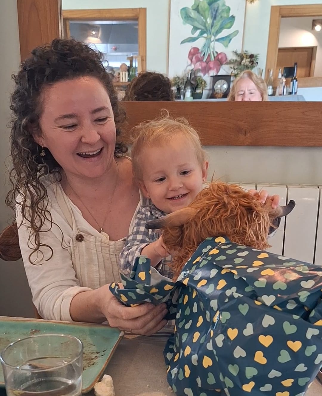 Customer photo review of Highland Cow Tier Familie Plüschtier-Set