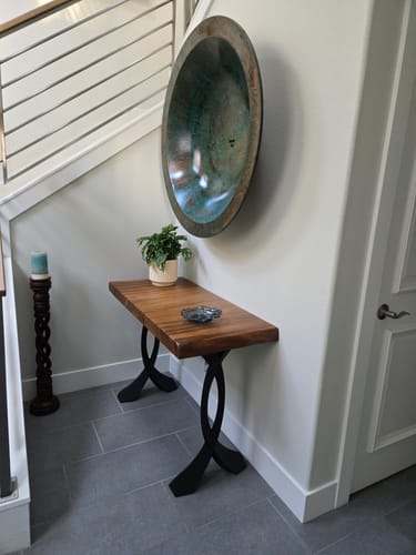 Customer photo review of Console Table Legs 28H 16W Metal Furniture base 207 Curva
