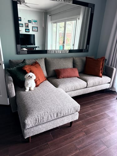 Customer photo review of Wallace 98" Untufted Reversible Chaise Sofa