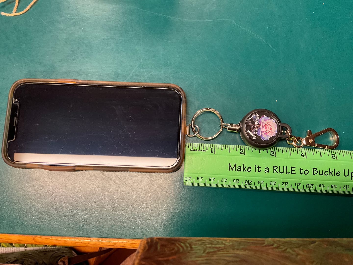 Customer photo review of Steel Cable Phone Tether