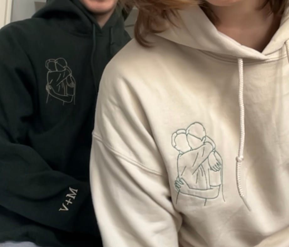 Customer photo review of Personalized Embroidered Hoodies Line Art With Pictures
