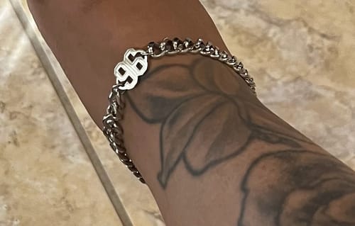 Customer photo review of Birth Year Anklet