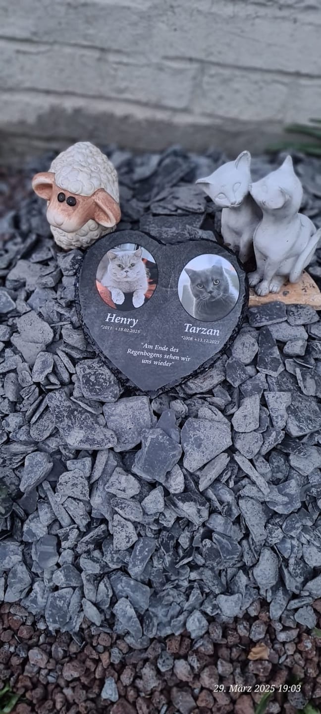 Customer photo review of Unsere Schutzengel - Personalisiertes Trauer Schieferherz für 2 Personen