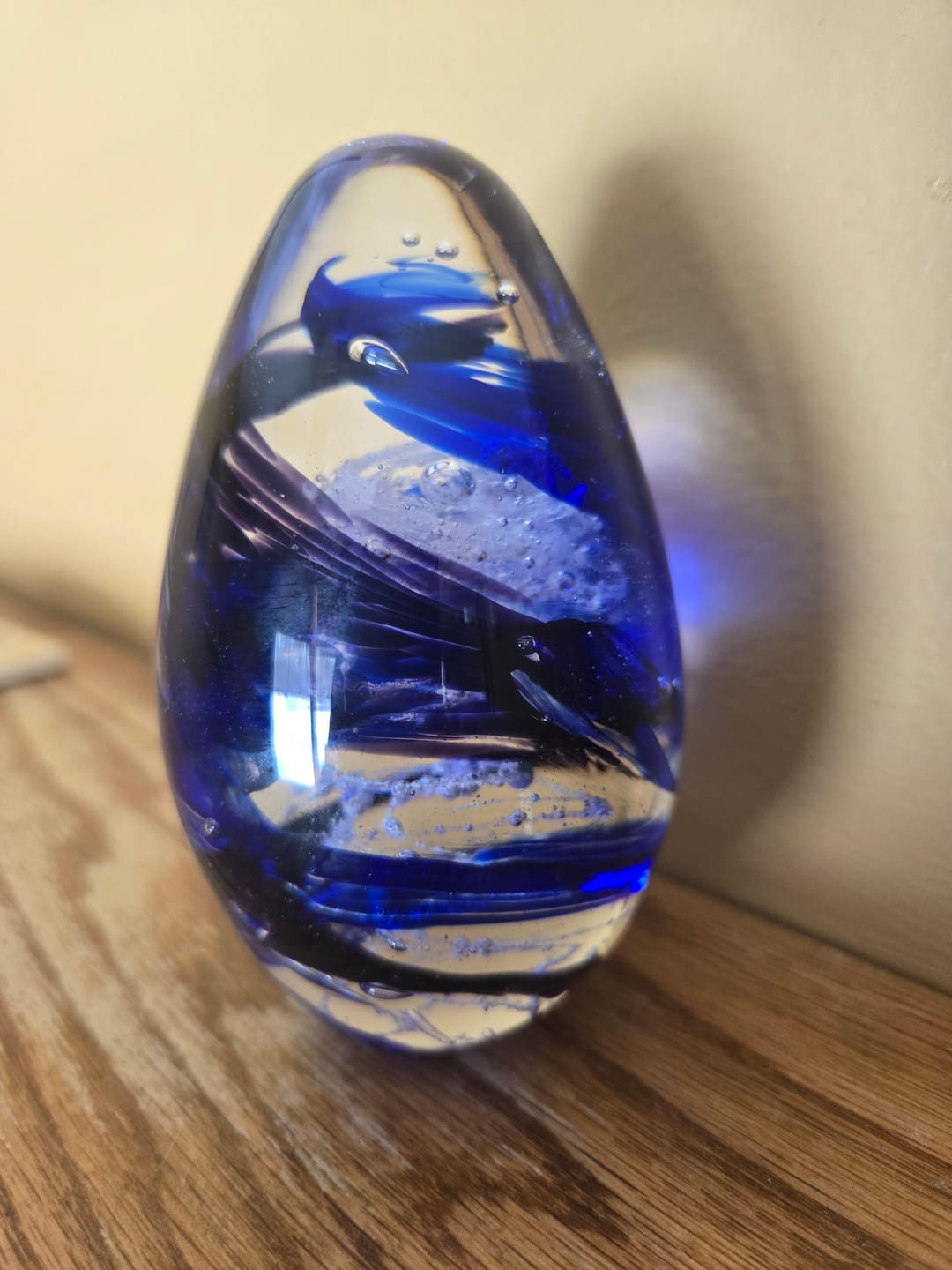 Customer photo review of Glimmer Egg with Cremation Ash