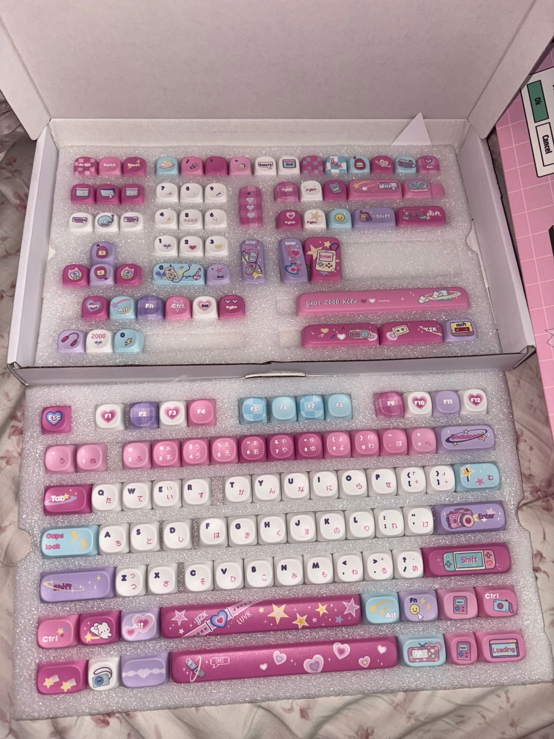 Customer photo review of KiiBOOM x Elyxirine Digital Dreams: Pastel Y2K Keycap Set