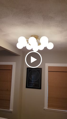 Customer video review of Bloom Brass Frosted Glass Bubble Semi Flush Chandelier