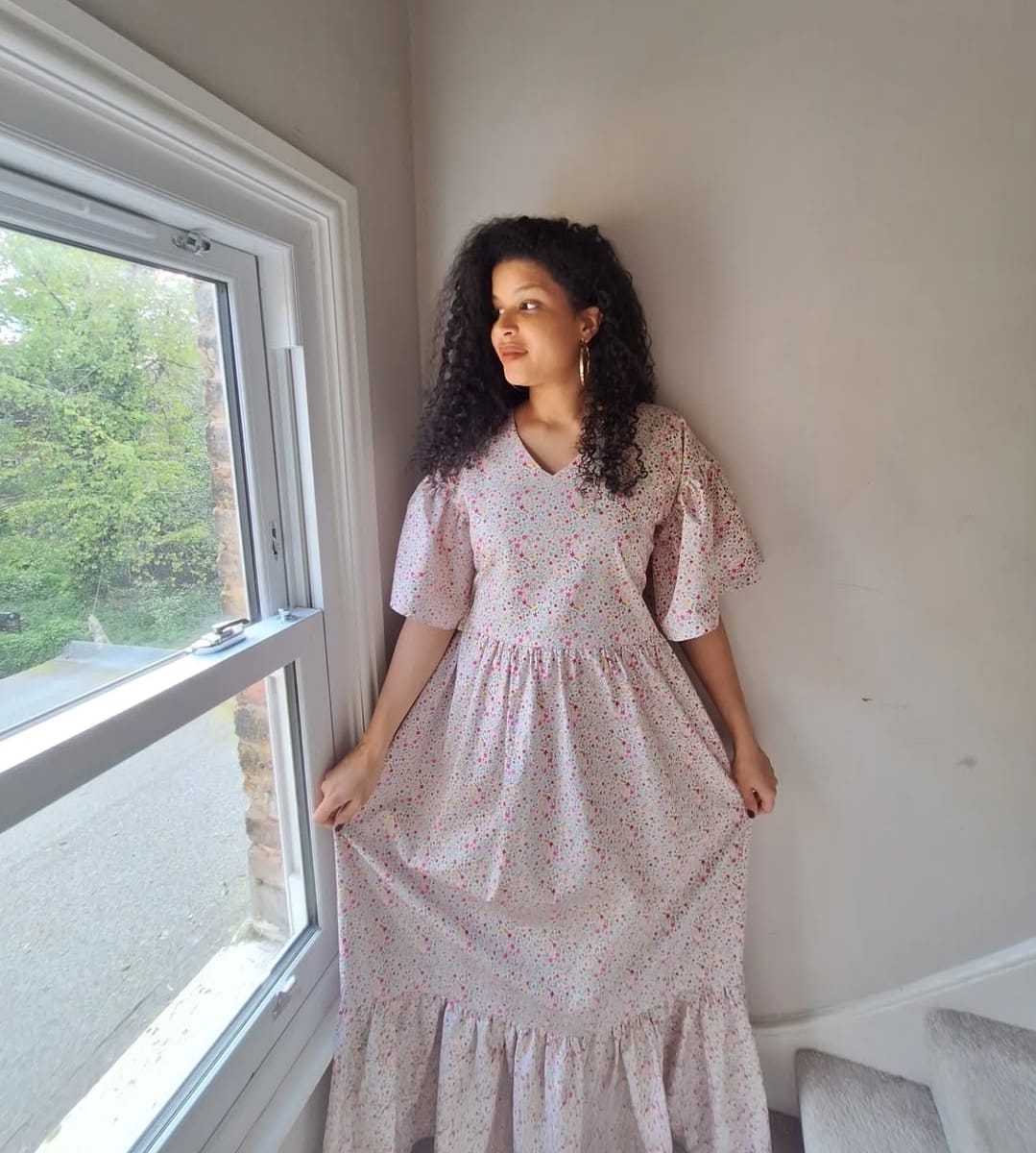 Customer photo review of Spring Floral Rose & Hubble Cotton Poplin Fabric
