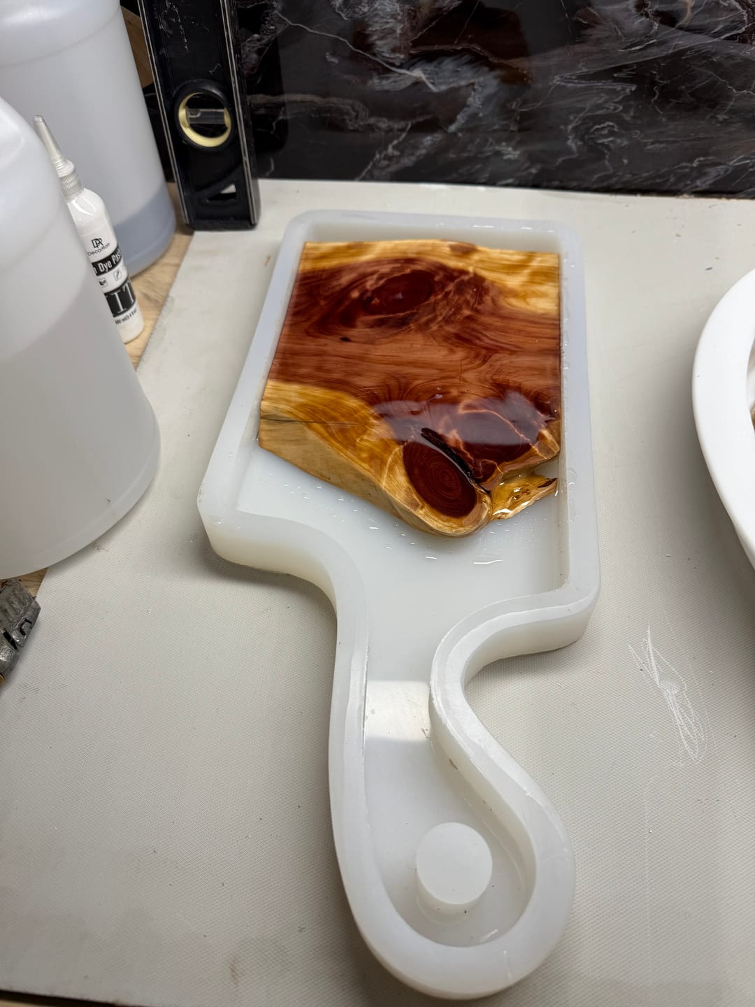 Customer photo review of 17.5x7x1" Small Free Flow Charcuterie Board Silicone Mold