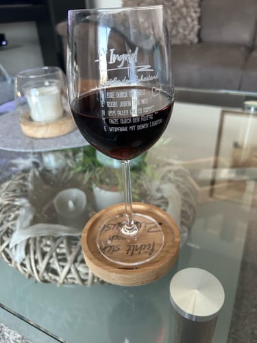 Kundenbewertung mit Foto zu Personalized Wine Glass with Engraving - Enjoy Retirement - Personalized with Name - Personalized Gifts for Women & Men - Color: Daily, Personalization: Ingrid