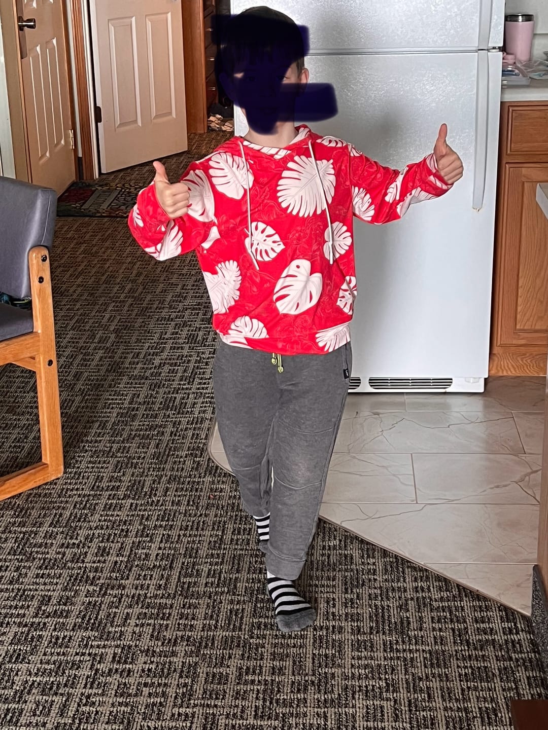 Customer photo review of Disney's Lilo & Stitch "He Mele No Lilo" – Youth Performance Hoodie