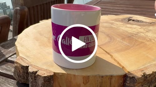Customer video review of TassenExpress - Becher Keramik Tasse mit Logo bedruckt 325ml Firmenlogo