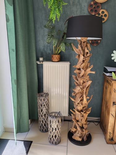 Customer photo review of Stehlampe Treibholz CLEON  | Höhe 165 cm | Lampenschirm Schwarz