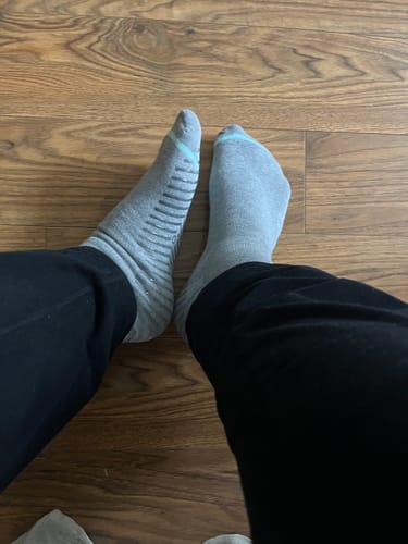 Customer photo review of Premium Bamboo Compression Socks with Grip