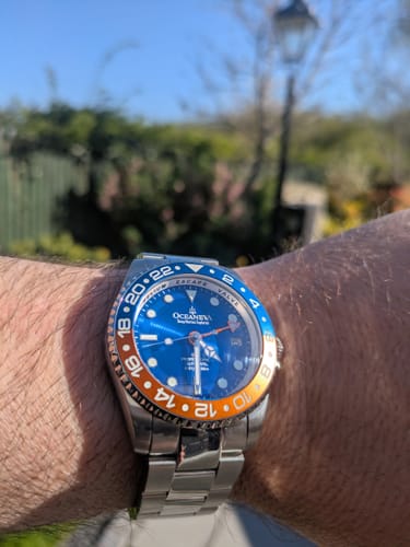 Customer photo review of Oceaneva Men's Automatic GMT Watch 1250m Blue Dial Watch