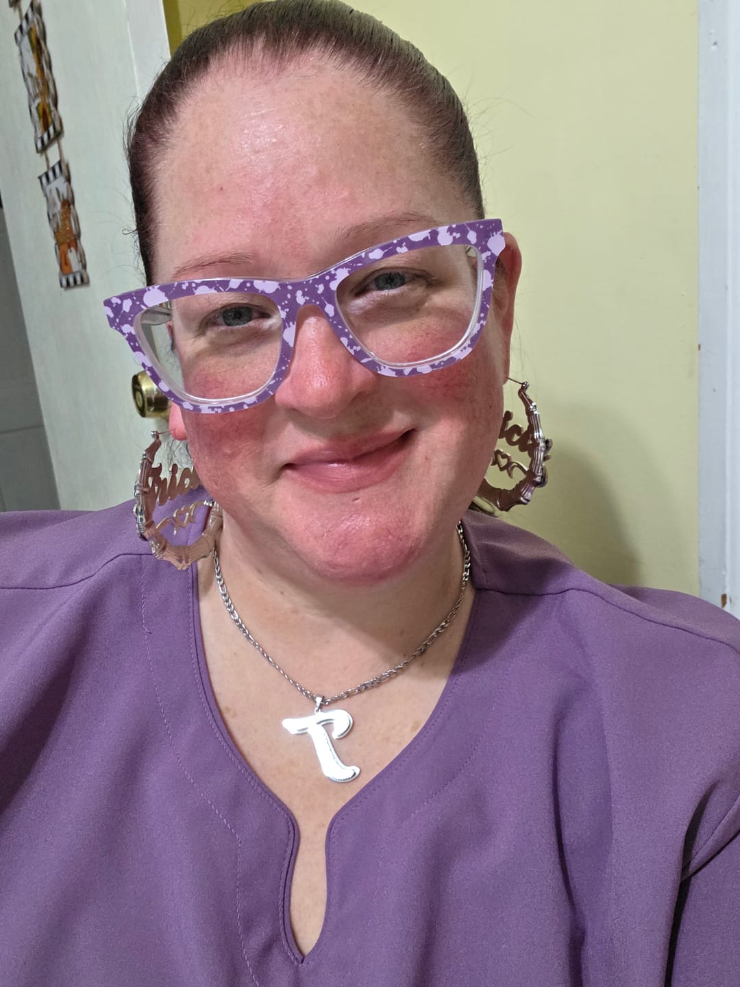 Customer photo review of Double Plated Initial Necklace w/ Figaro Chain