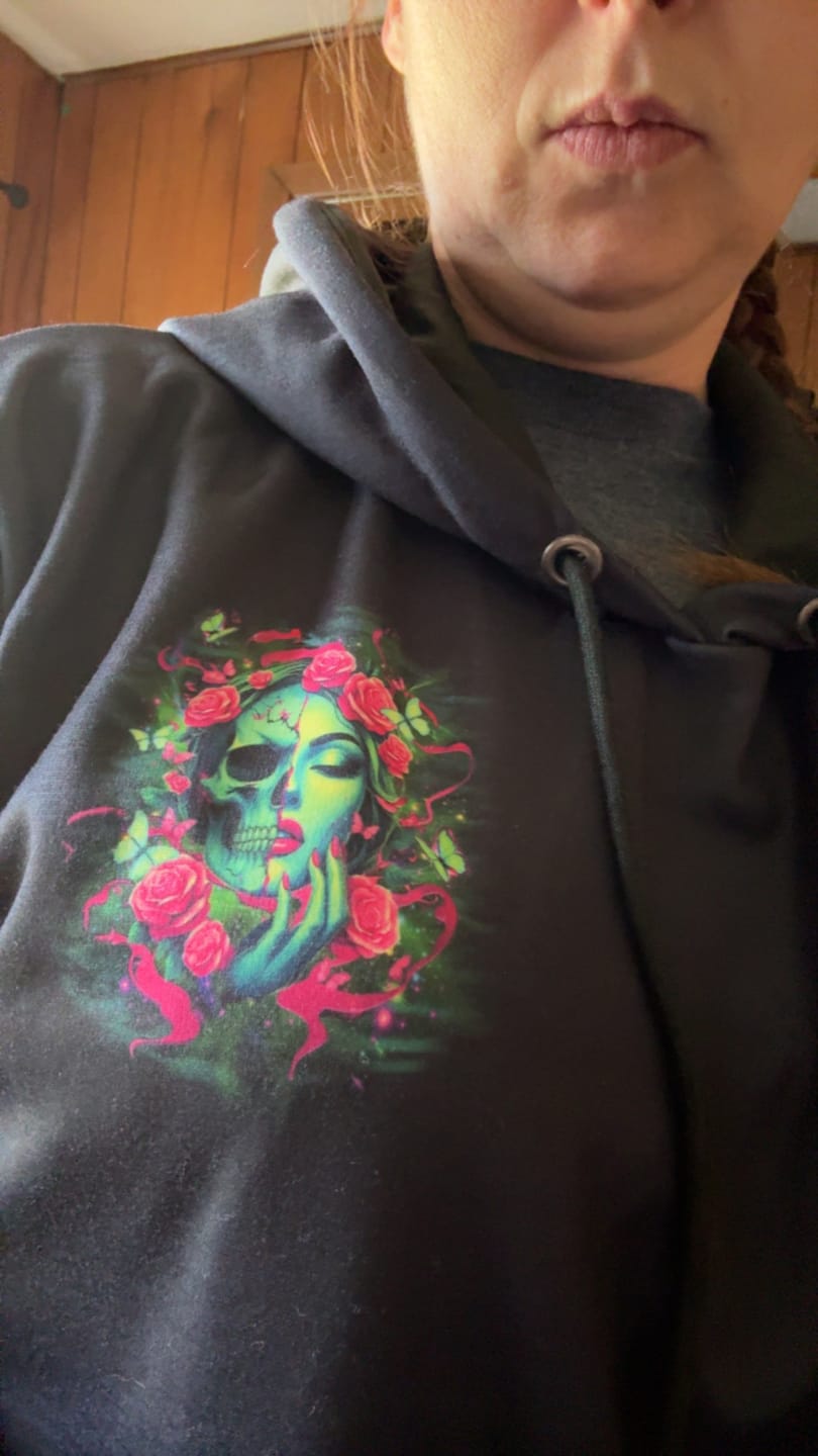 Customer photo review of DON'T TRY TO FIGURE ME OUT SKULL ALL OVER PRINT - YHLT2102253