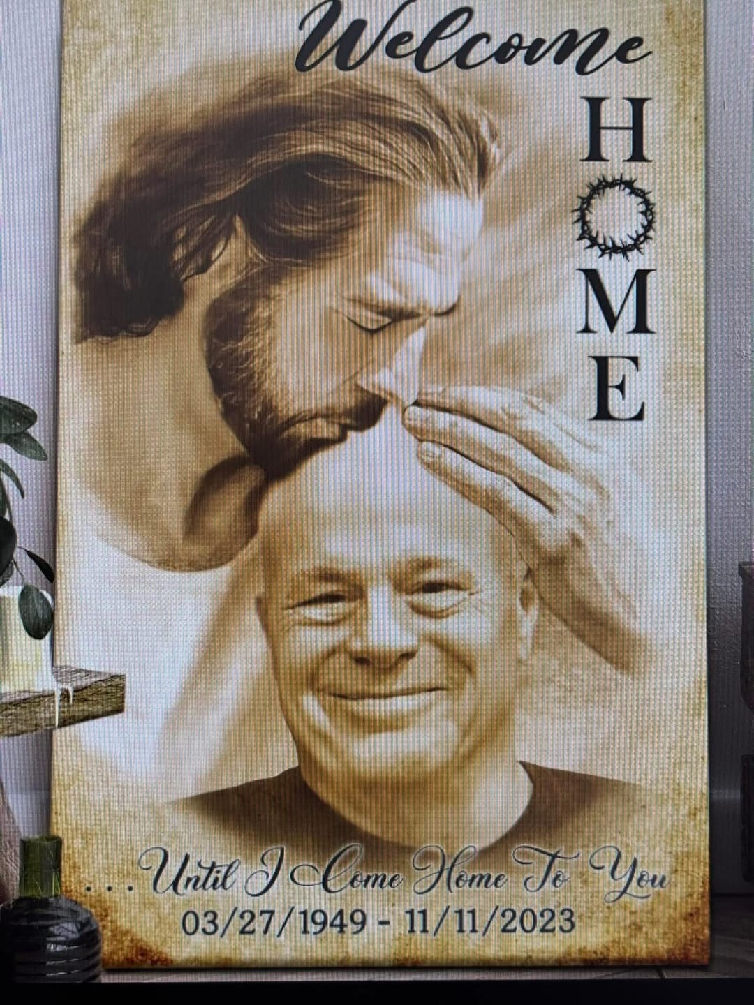 Customer photo review of Custom Canvas Prints, God Sympathy Gifts, Jesus Memorial Gift, Remembrance Gifts, Bereavement Gift, Welcome Home Jesus Canvas