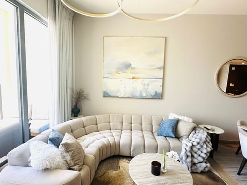 Customer photo review of Blue White Abstract Painting #ABSS23