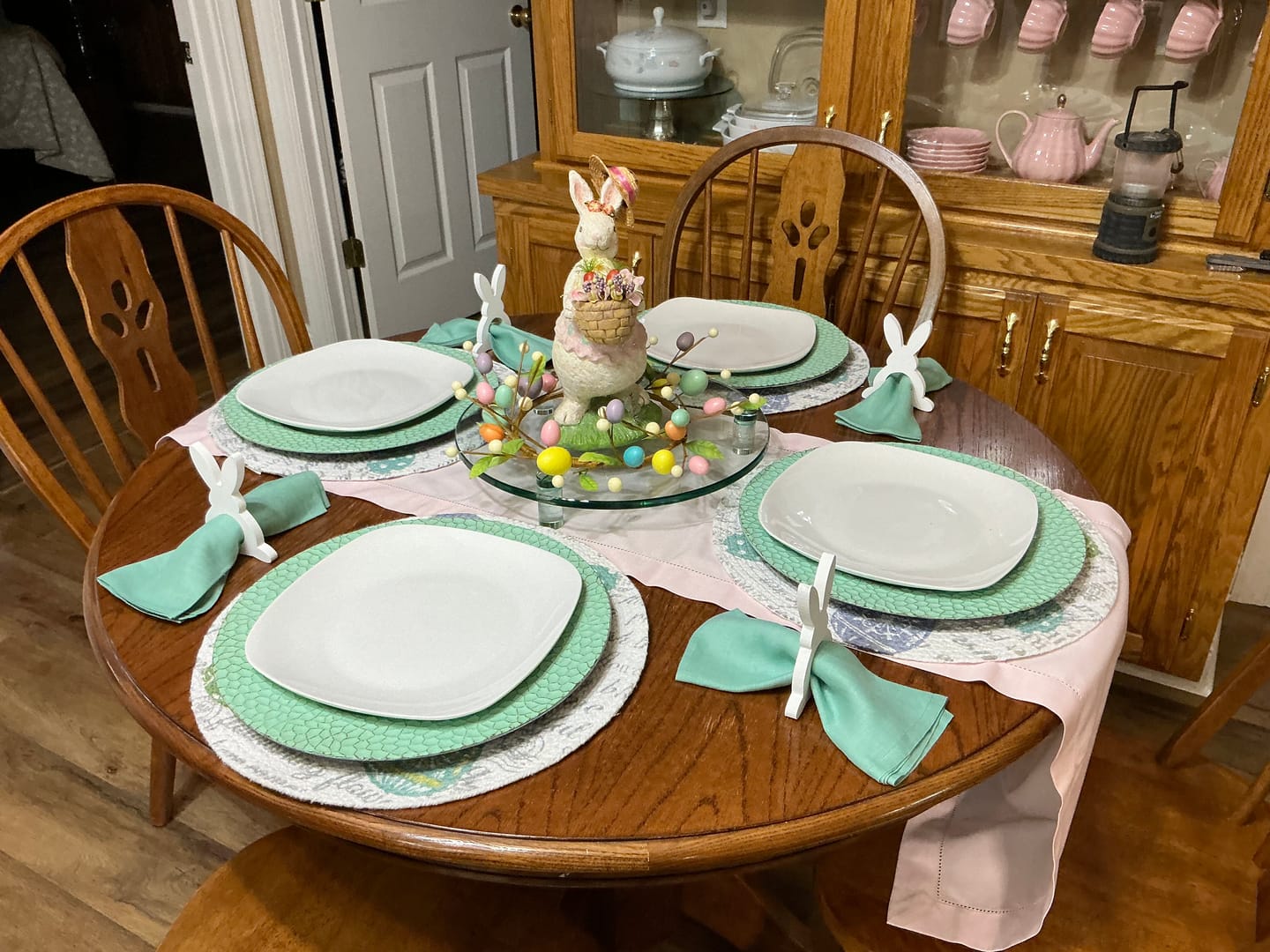 Customer photo review of Cotton Linen Hemstitch Table Runner