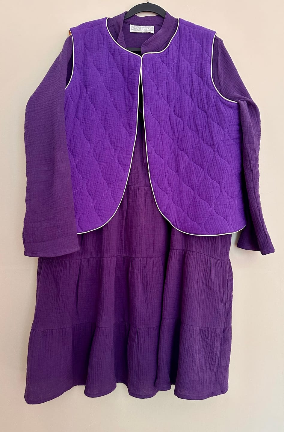 Customer photo review of Robe Bella - double gaze de coton lilas