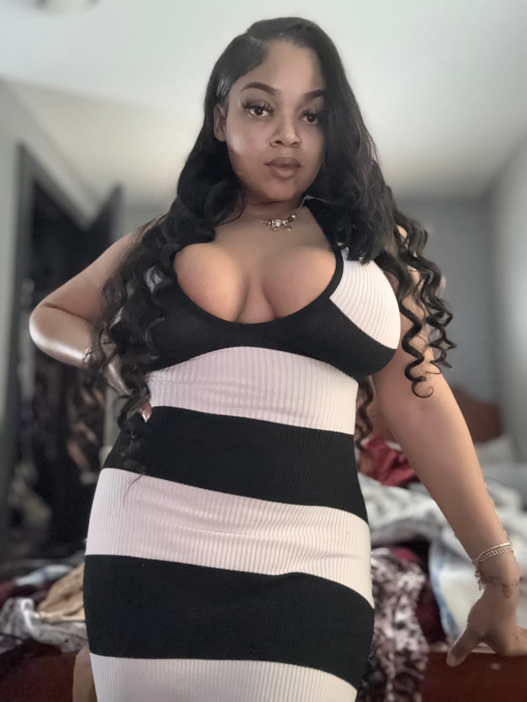 Customer photo review of New Era Ribbed Knit Color Block Maxi Dress