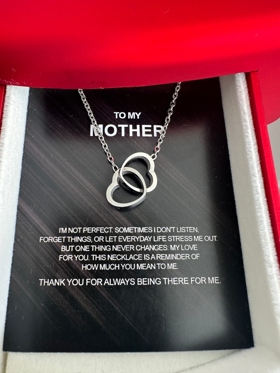 Customer photo review of Engraved Heart Necklace - With Real Rose - To My Mother
