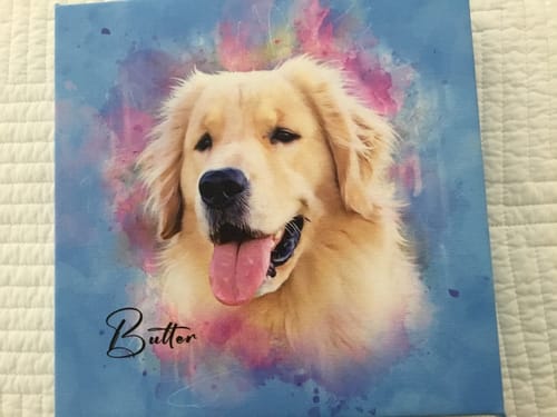 Customer photo review of Custom Pet Art Canvas Print