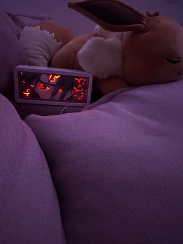 Customer photo review of Naruto Anime Light Box – Itachi Uchiha 3D LED Lamp with Dynamic Color-Changing Effects