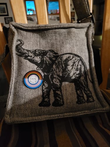 Customer photo review of You Are Safe With Me Pin