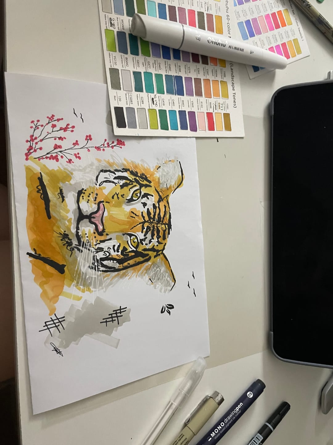 Customer photo review of Ohuhu Kaala Five Tones Slim Broad and Fine Dual Tips Alcohol Art Markers