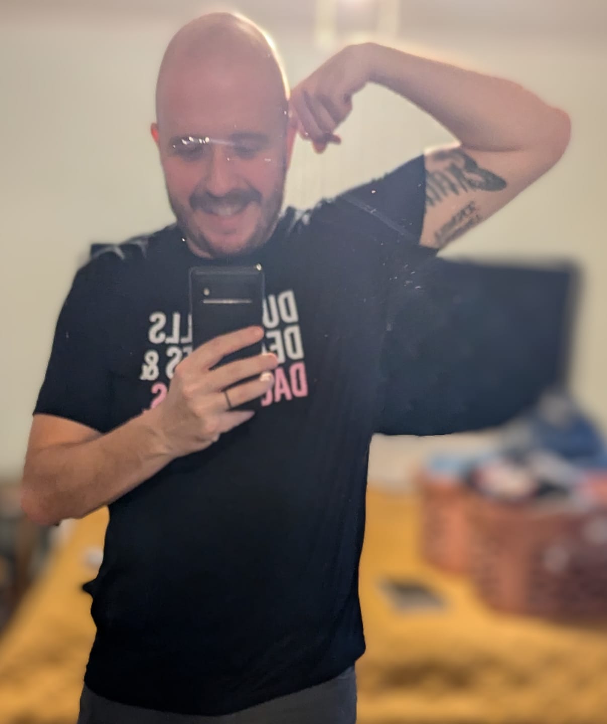 Customer photo review of Dumbbells Deadlifts & Daughters Shirt