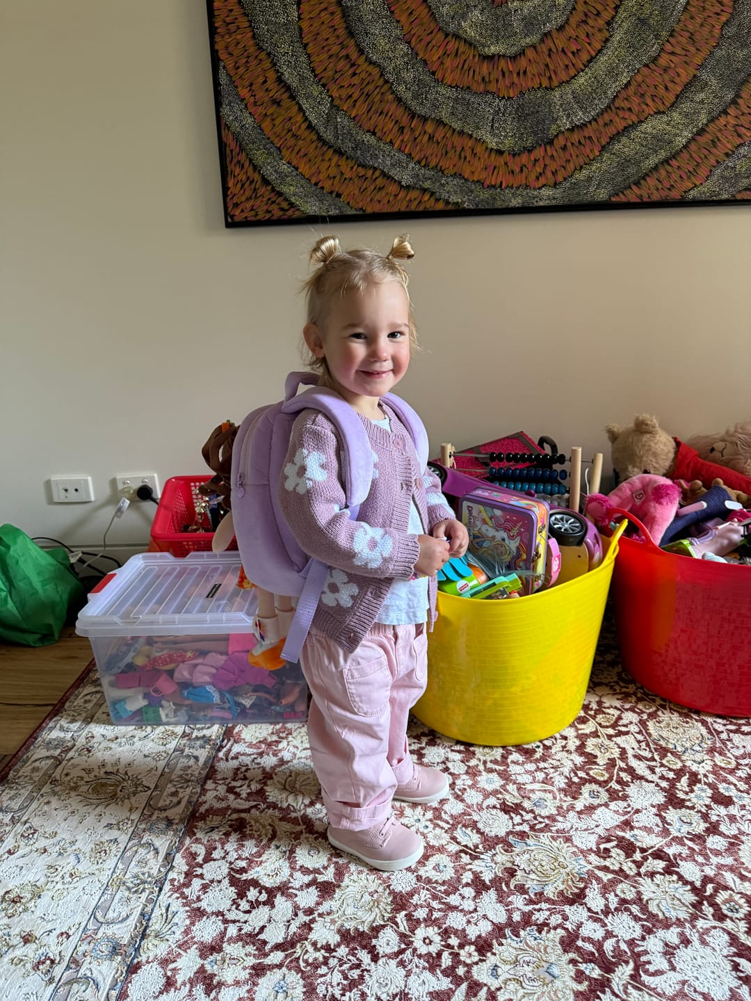 Customer photo review of Personalized Doll Carrier Backpack - 3 Colors