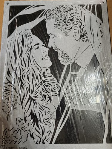 Customer photo review of Custom Metal Portrait