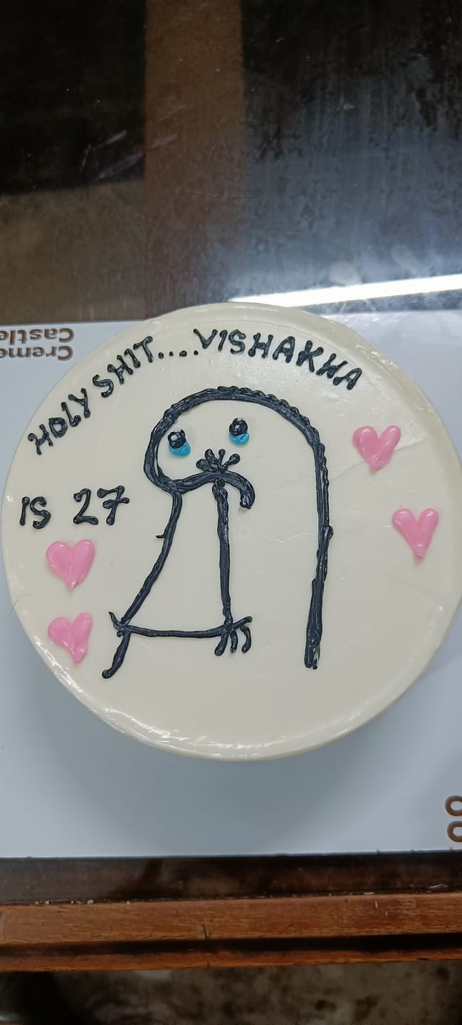 Customer photo review of Meme Age Theme Cake