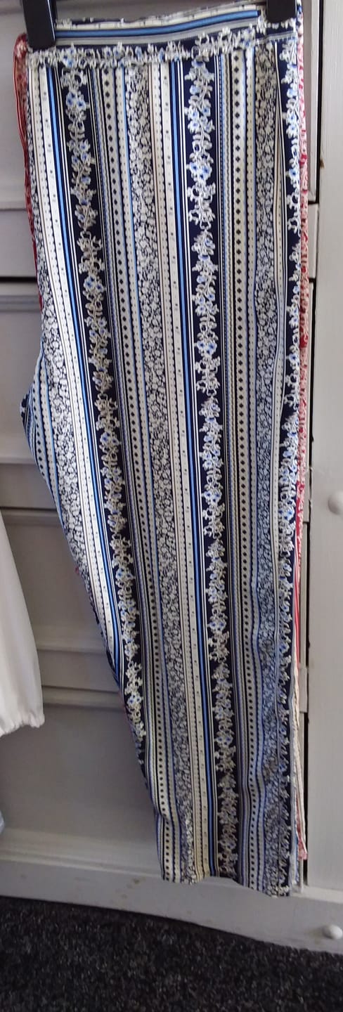 Customer photo review of Floral Stripes Viscose Challis Fabric