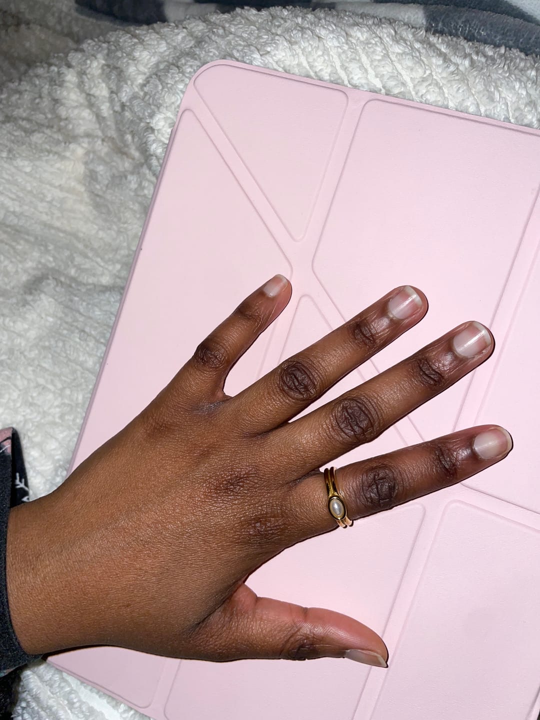 Customer photo review of Chunky Pearl 18K Gold Ring