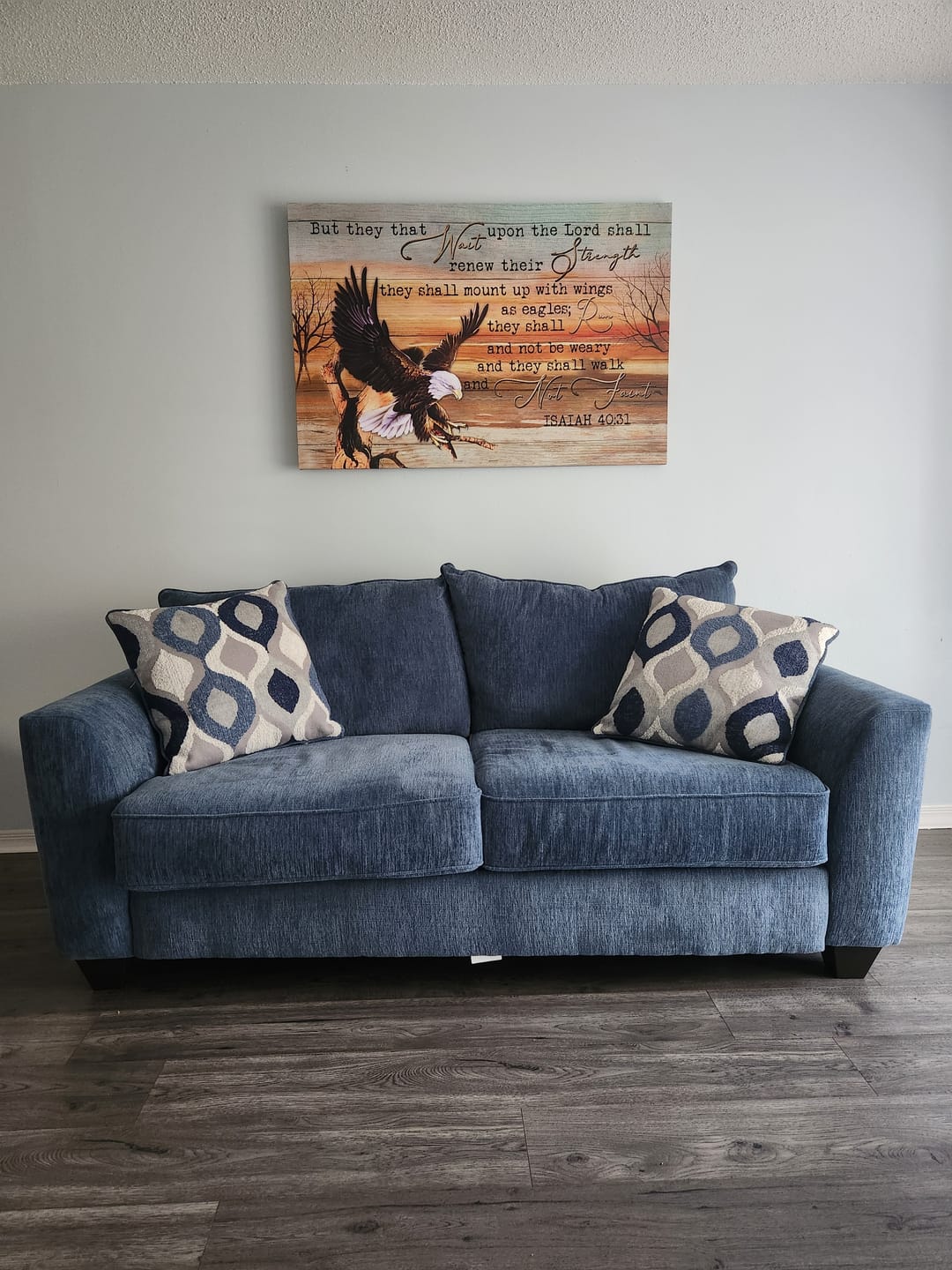 Customer photo review of They That Wait Upon The Lord Isaiah 40:31 Wall Art Canvas Print