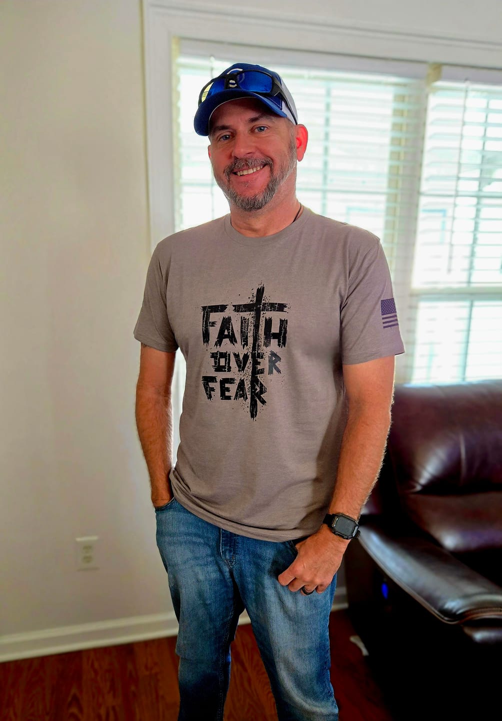 Customer photo review of Faith Over Fear Tee