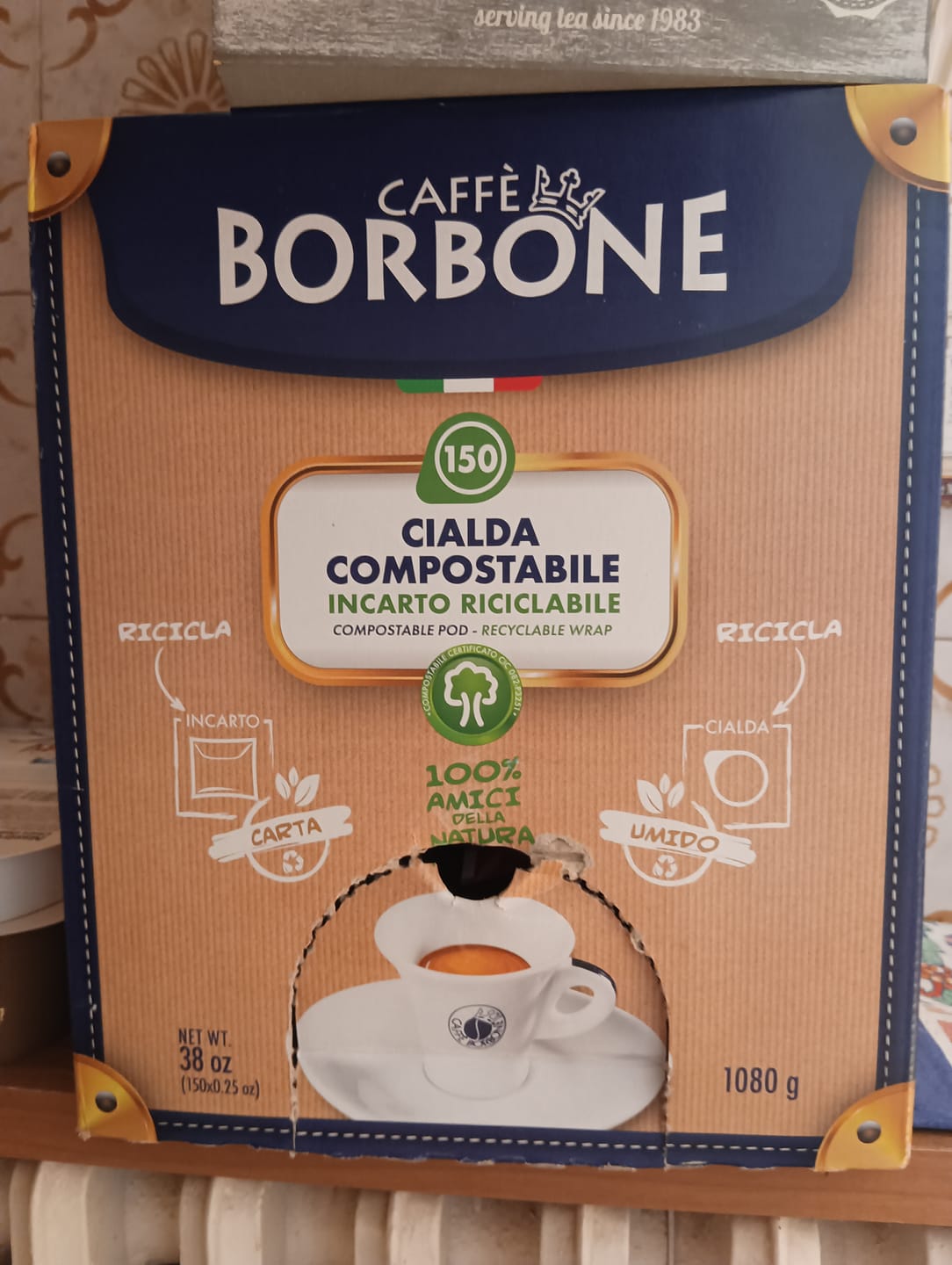 Customer photo review of Caffè Borbone 150 Cialde Ese 44 mm Rosse Borbone, Cialda Compostabile, Incarto Riciclabile