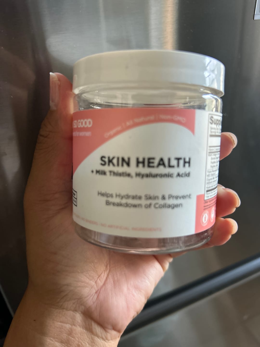 Customer photo review of SKIN HEALTH  with Milk Thistle + Hyaluronic Acid
