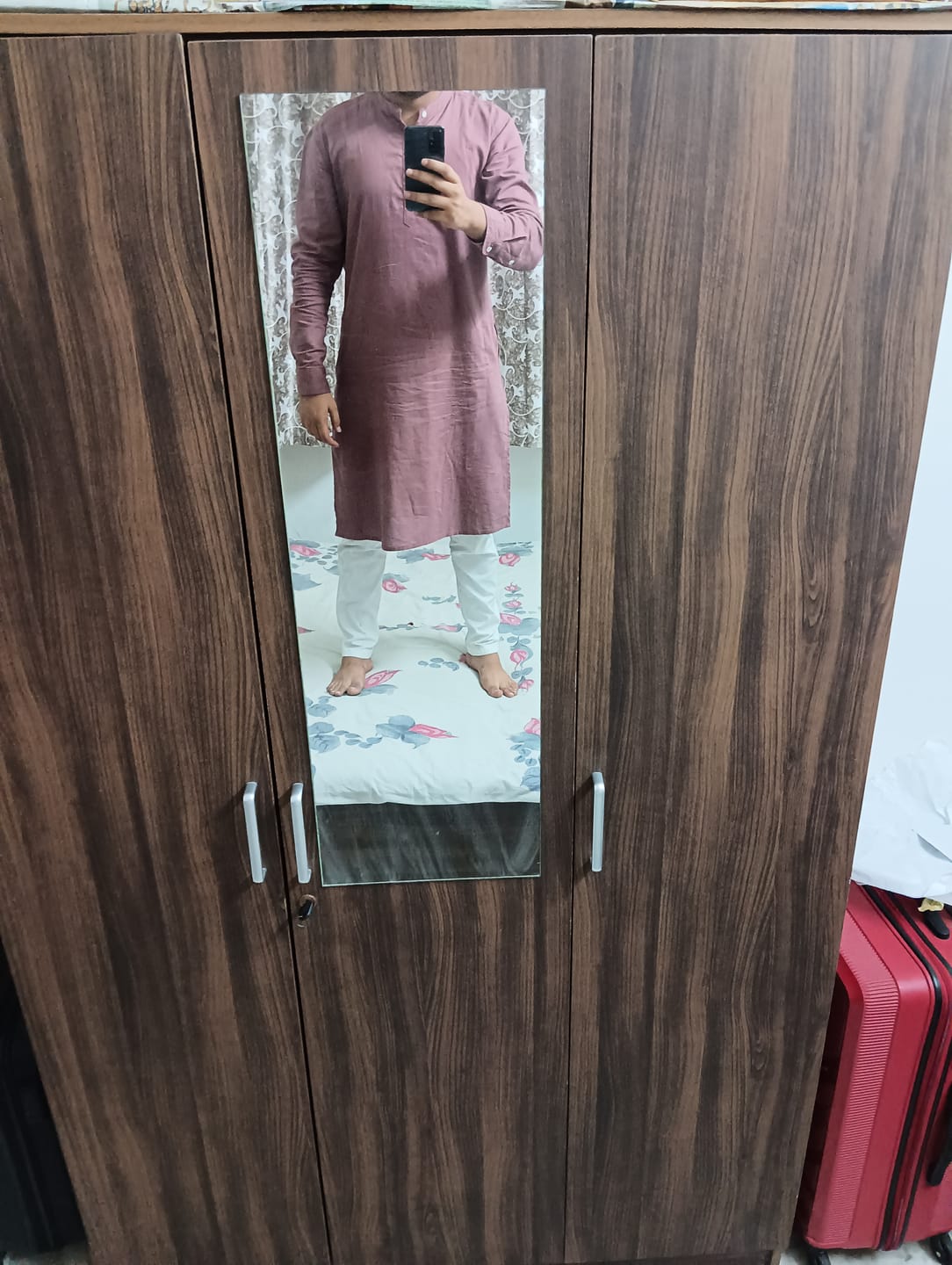 Customer photo review of Rose Taupe Airy Linen Long Kurta
