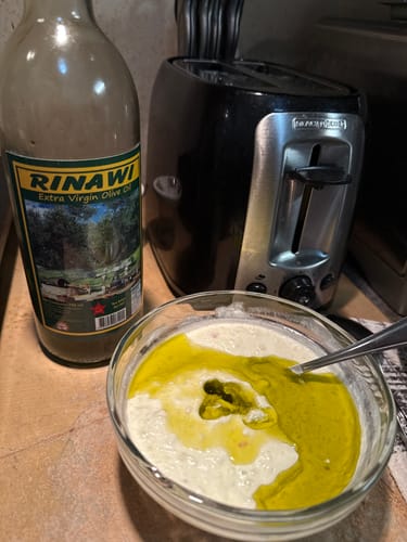 Customer photo review of 750 ML Bottle - Rinawi Olive Oil - Free Shipping To CA/USA